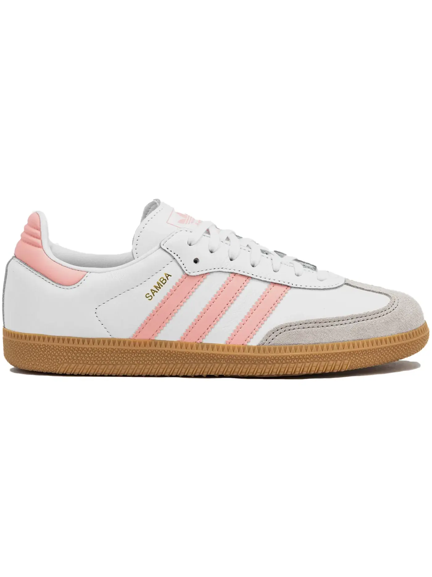Детские кроссовки с замшевыми вставками Adidas Samba OG — изображение 1 из 1, белый розовый