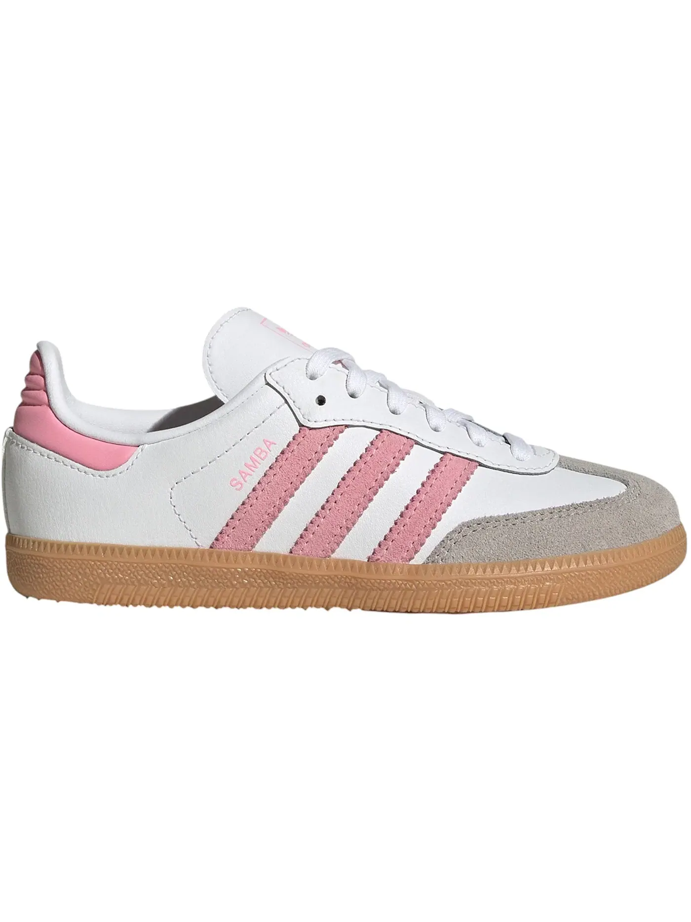 Детские кроссовки с замшевыми вставками Adidas Samba OG — изображение 1 из 1, белый светлый розовый