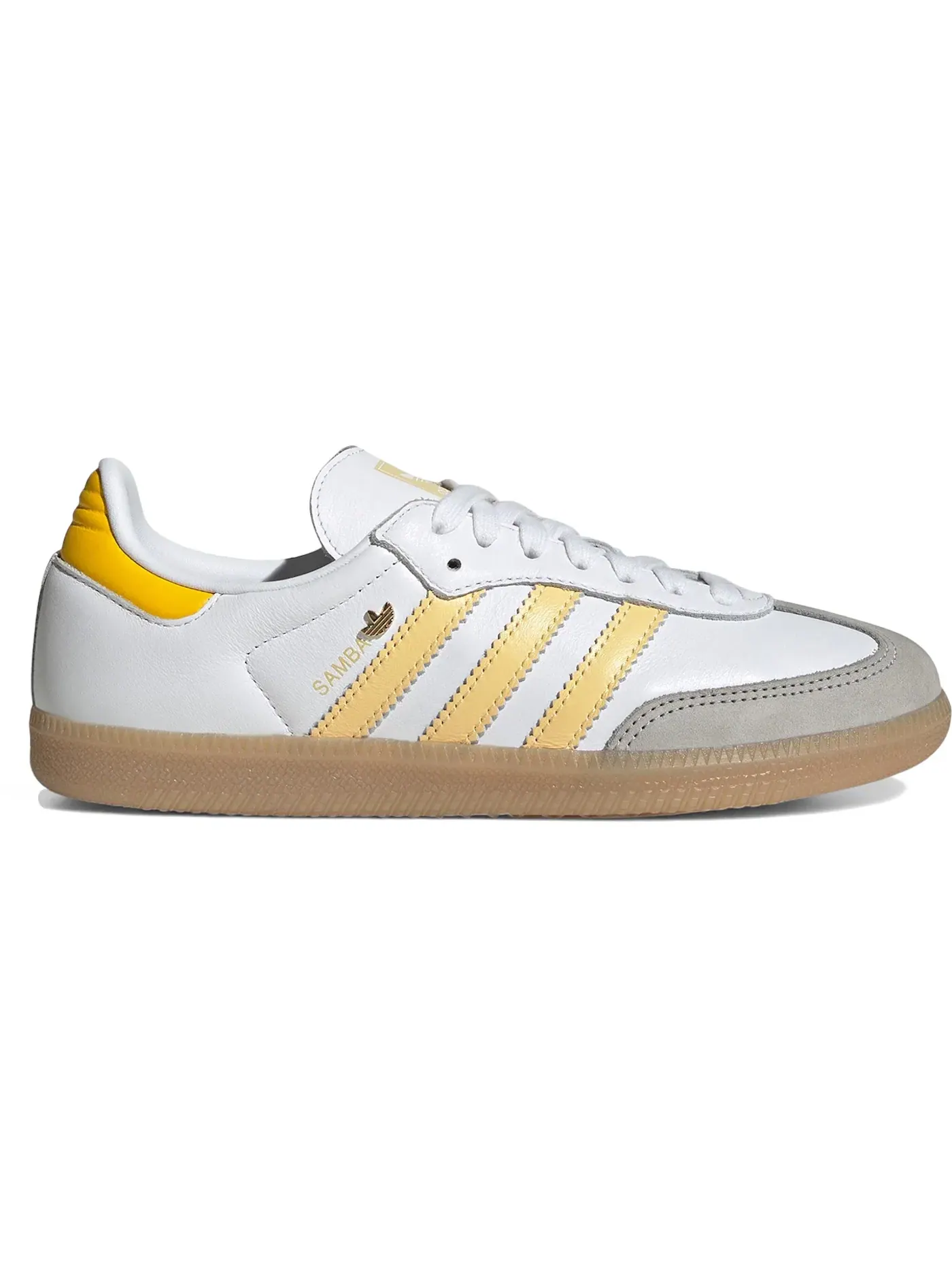 Женские кроссовки с замшевыми вставками Adidas Samba OG — изображение 1 из 1, белый/оранжевый/желтый