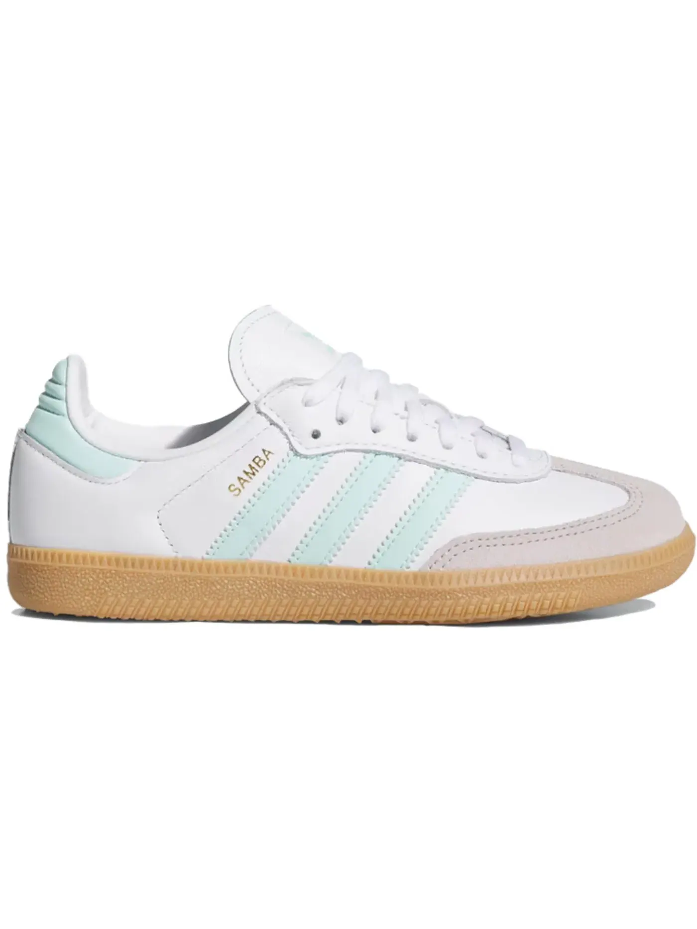 Детские кроссовки с длинным шнурком Adidas Samba OG — изображение 1 из 1, белый/голубой