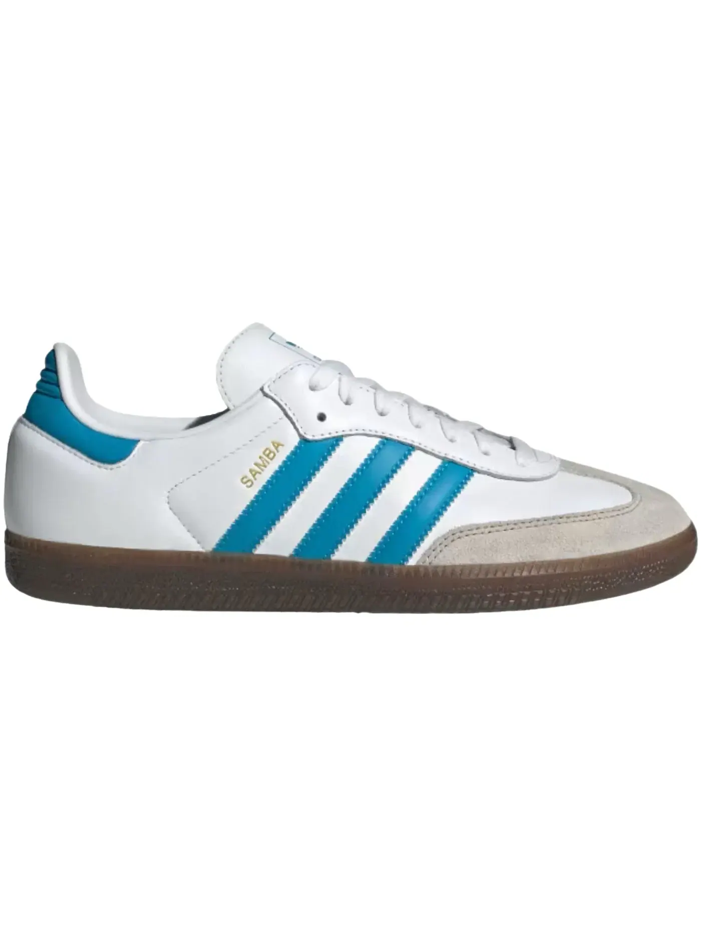 Мужские кроссовки с замшевыми вставками Adidas Samba OG — изображение 1 из 1, белый голубой