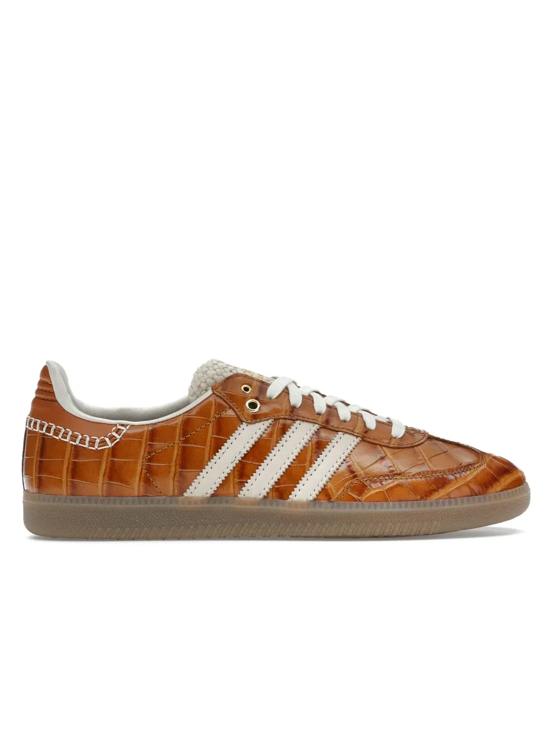 Мужские кроссовки с крокодиловым принтом Adidas Samba — изображение 1 из 4, белый/коричневый
