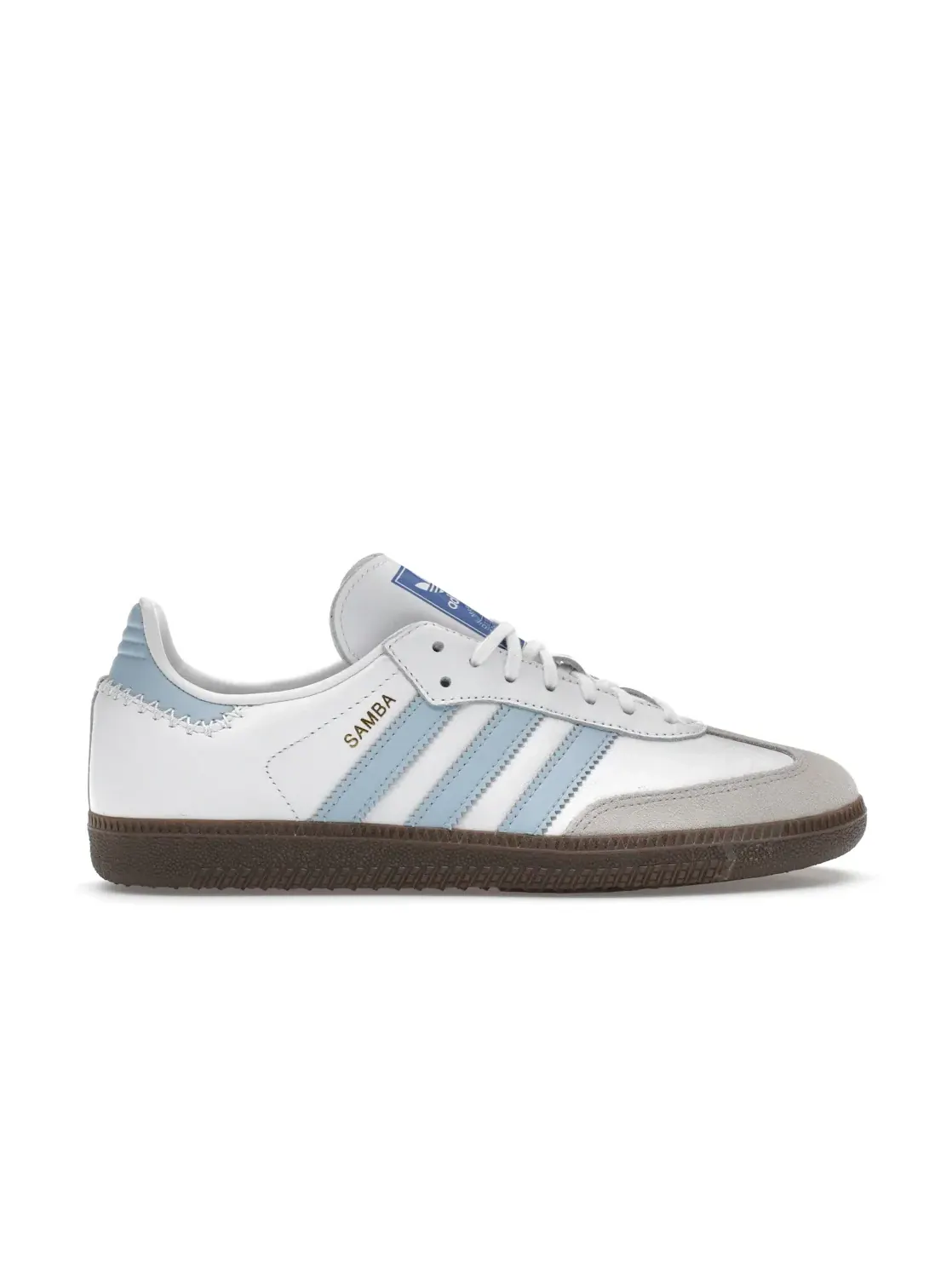 Детские кроссовки с замшевым носком Adidas Samba — изображение 1 из 4, белый прозрачный синий