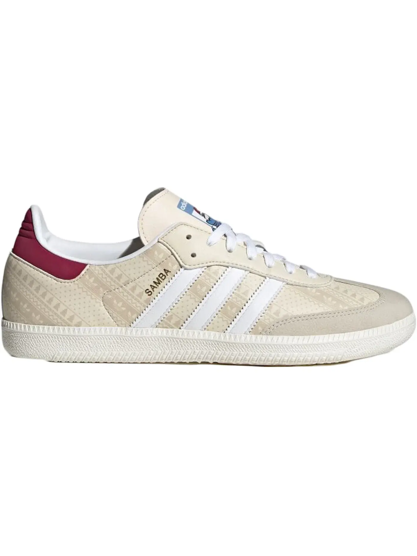 Мужские кроссовки для повседневной носки Adidas Samba Adidas — изображение 1 из 1, белый/белый/бордовый
