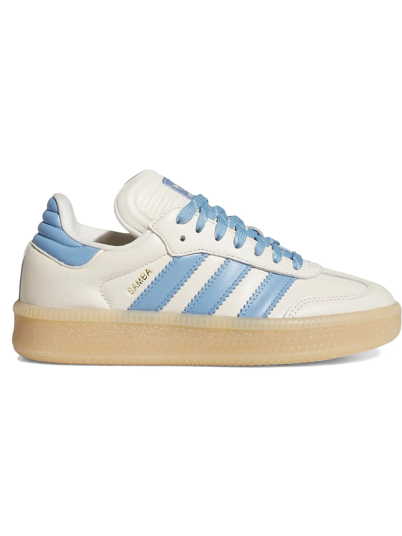 Детские кроссовки для мальчиков с замшевыми вставками Adidas Samba XLG — изображение 1 из 1, белый синий