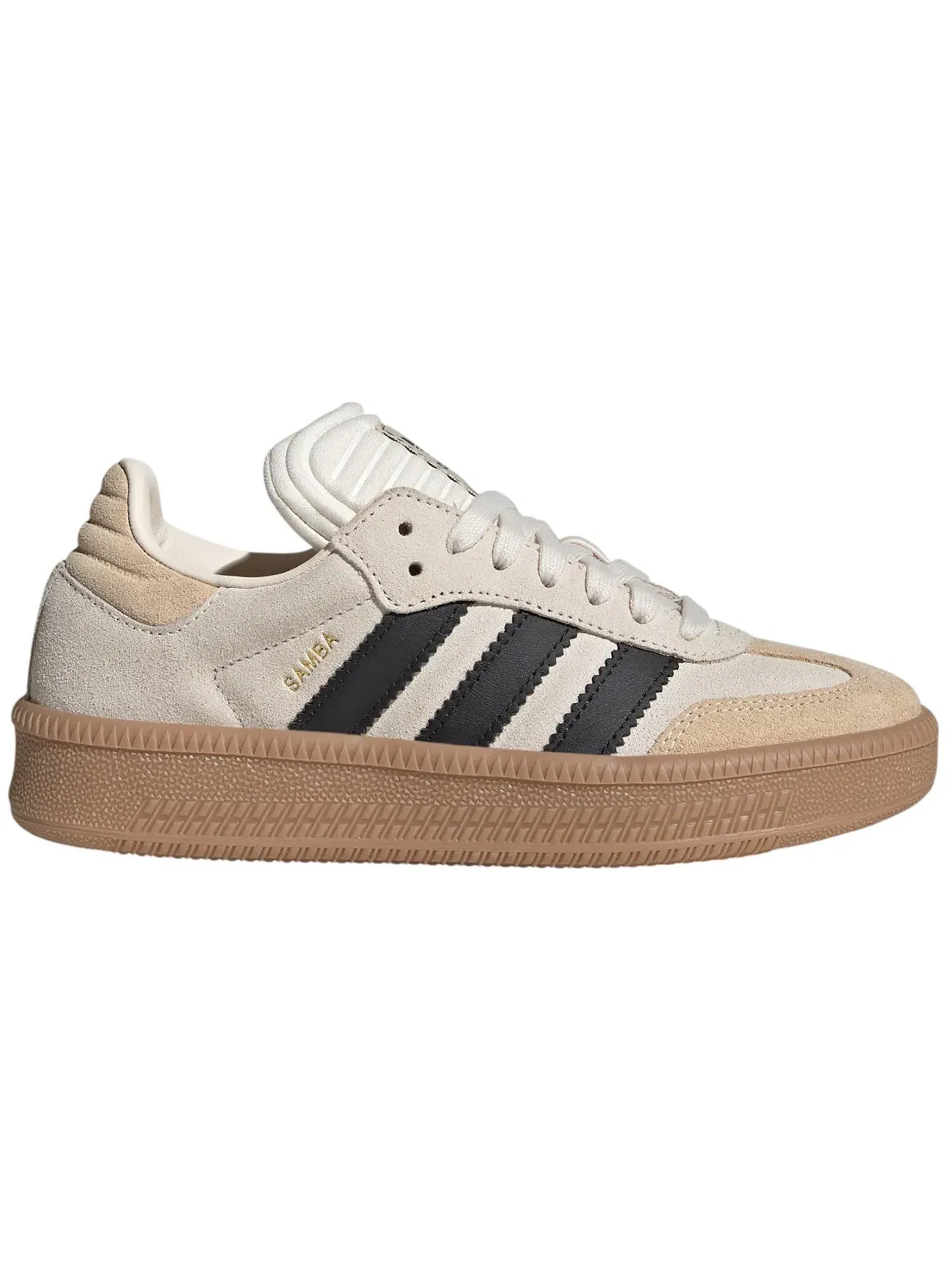 Детские кроссовки для мальчиков с замшевыми вставками Adidas Samba XLG — изображение 1 из 1, белый черный
