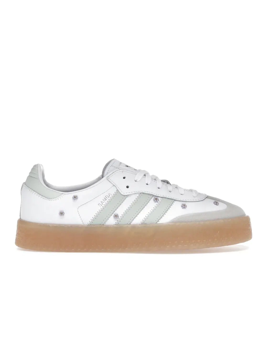 Женские кроссовки с цветочным принтом Adidas Sambae — изображение 1 из 4, белый зеленый