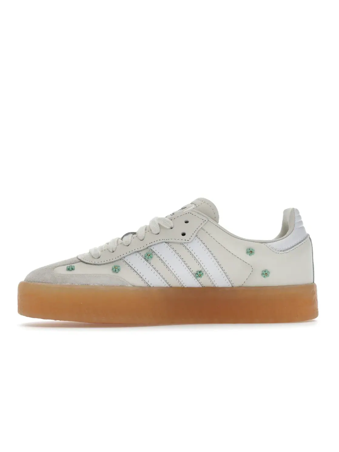 Женские кроссовки с замшевым верхом Adidas Sambae — изображение 3 из 4, белый/белый/прозрачный