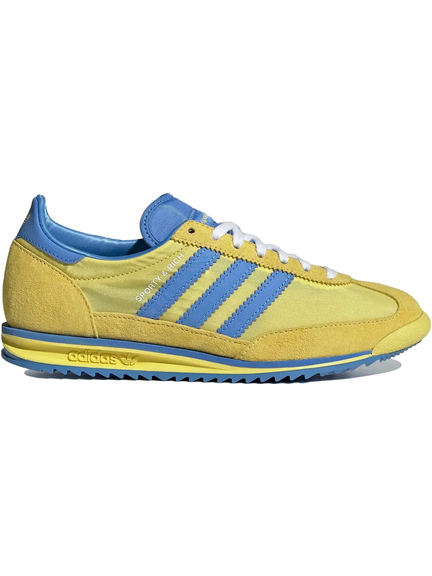 Женские кроссовки Lifestyle Adidas SL 72 OG Sporty & Rich Sweden Alternate — изображение 1 из 1, желтый/синий/желтый