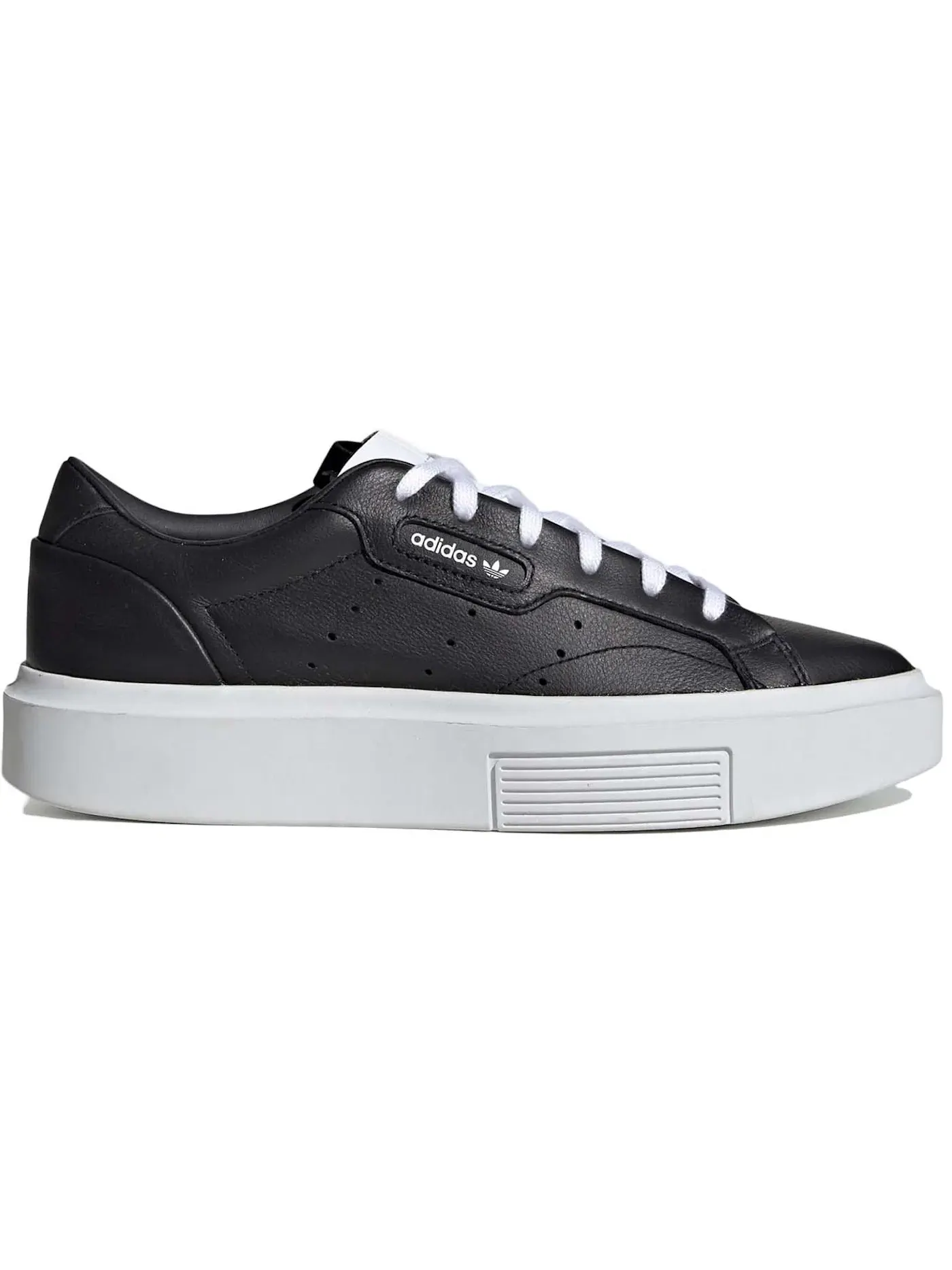 Женские кроссовки с кожаным верхом Adidas Sleek Super — изображение 1 из 1, черный/черный/белый