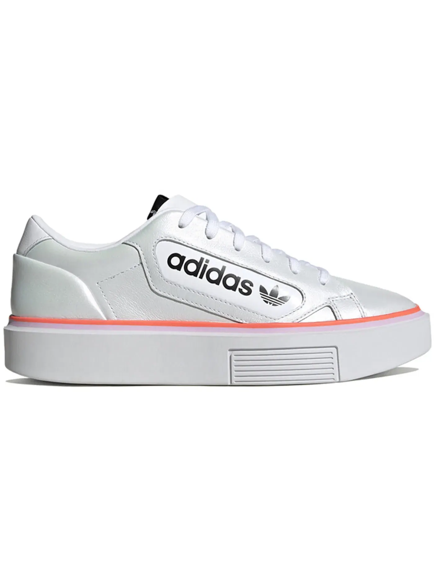 Женские кроссовки с замшевыми вставками Adidas Sleek Super — изображение 1 из 1, белый/прозрачный