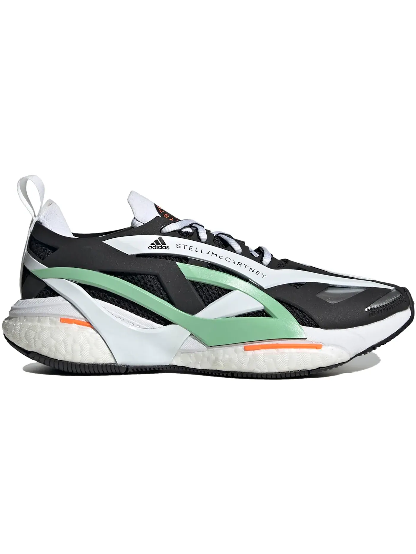 Женские кроссовки для бега с технологией BOOST Adidas Solarglide — изображение 1 из 1, черный/белый/зеленый