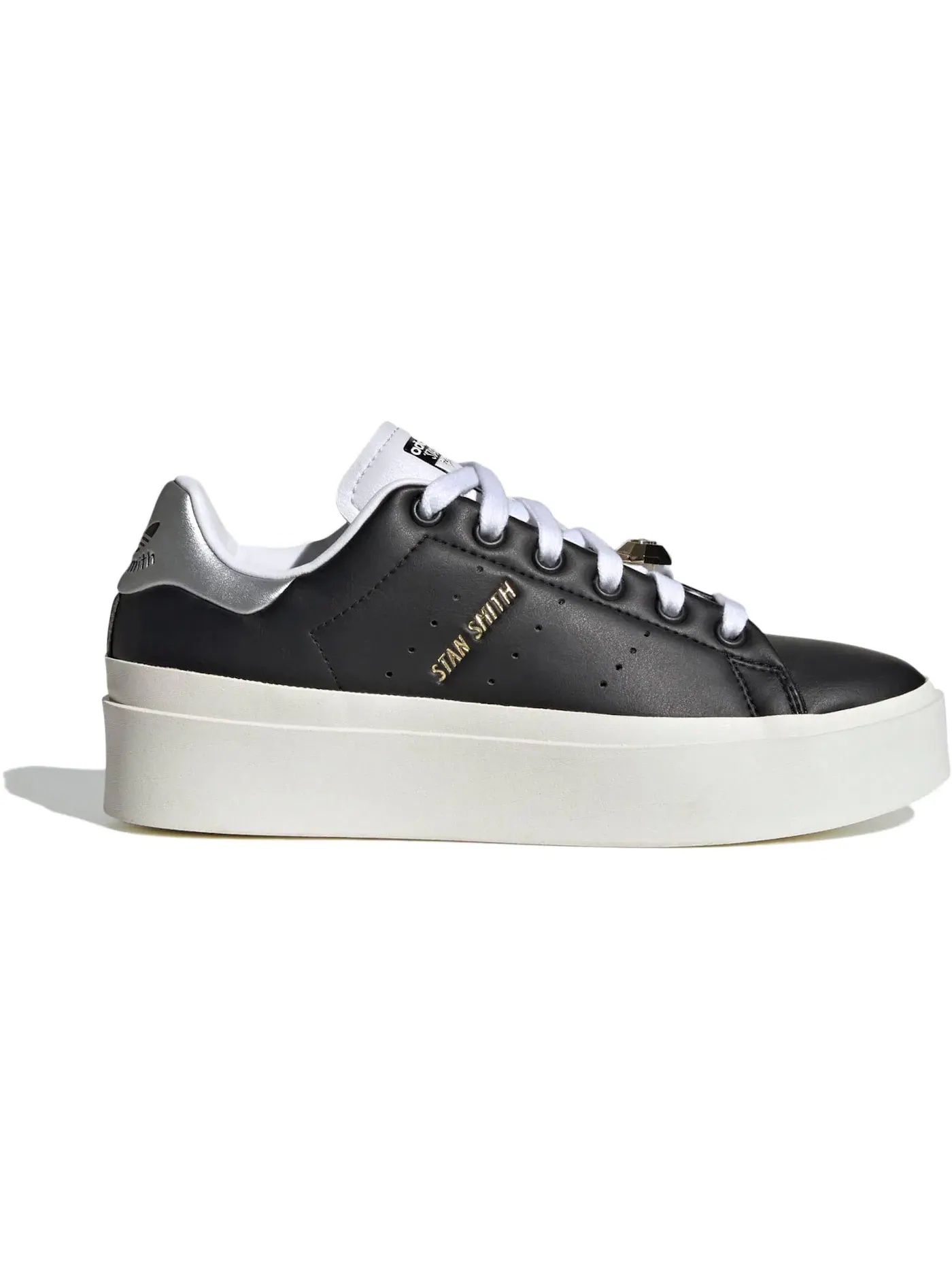 Женские кроссовки с перфорацией Adidas Stan Smith Bonega — изображение 1 из 1, черный/серебристый/белый