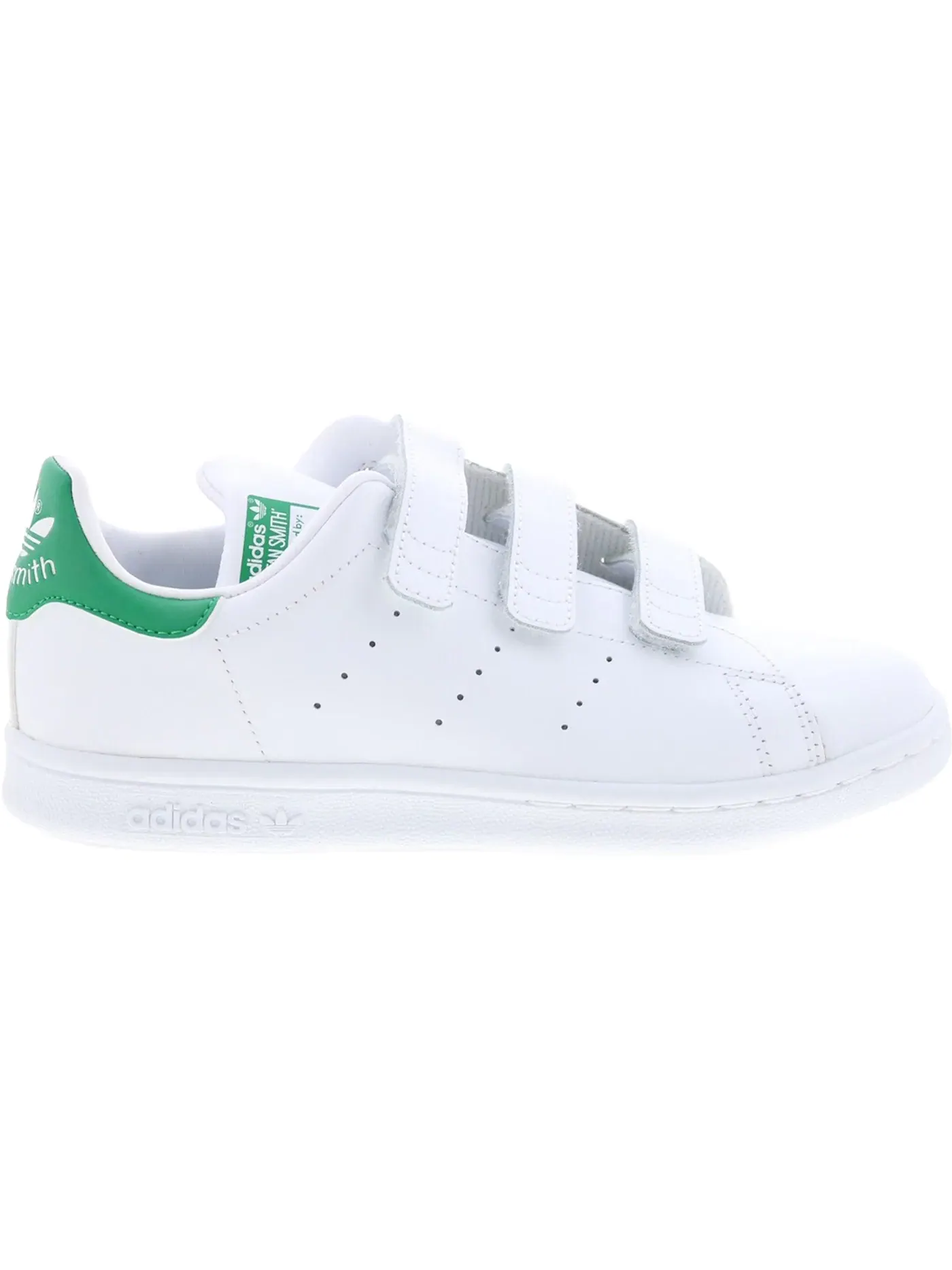Детские кроссовки с липучкой Adidas Stan Smith CF Velcro Adidas — изображение 1 из 1, белый/белый/зеленый