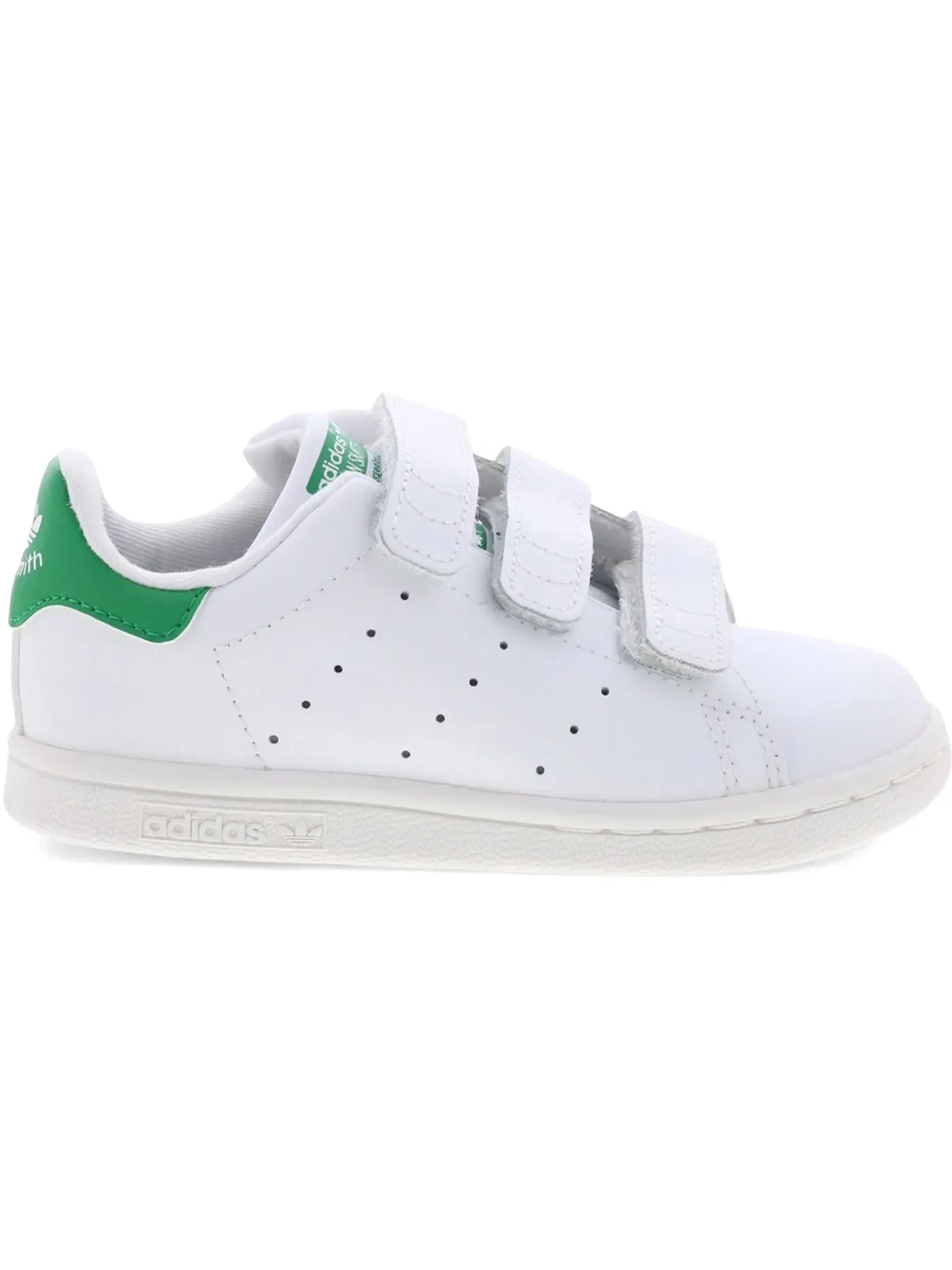 Детские кроссовки для мальчиков с кожаным верхом Adidas Stan Smith CF — изображение 1 из 1, белый зеленый