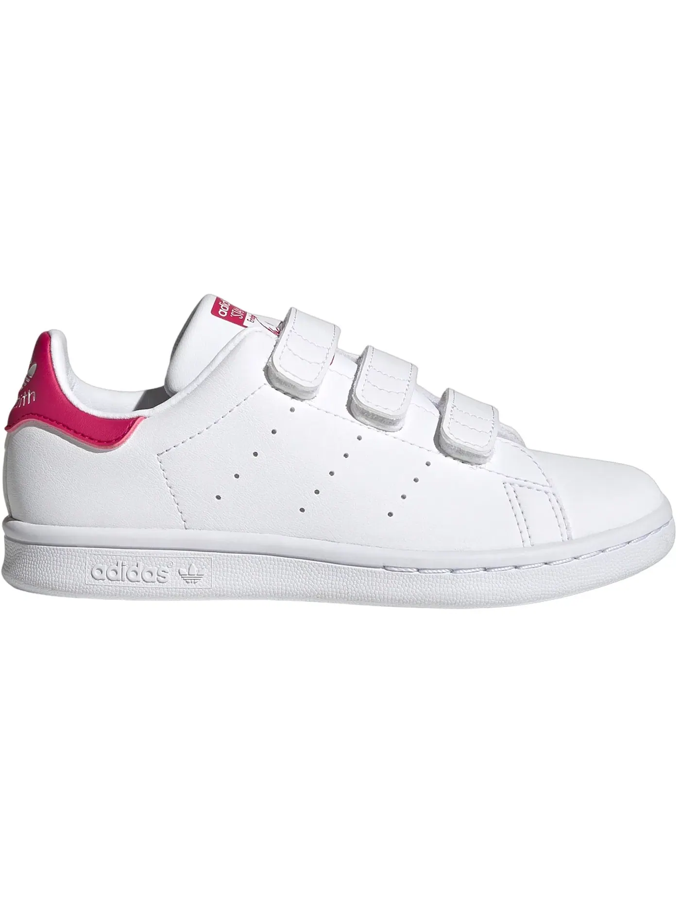 Детские кроссовки с перфорированным верхом Adidas Stan Smith — изображение 1 из 1, белый белый розовый