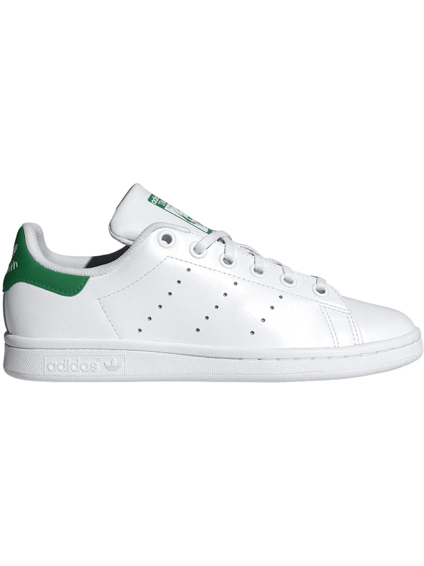 Детские кроссовки с перфорированным верхом Adidas Stan Smith — изображение 1 из 1, белый белый зеленый