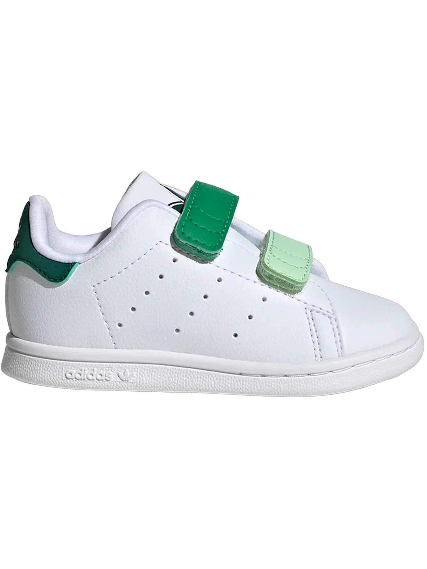Детские кроссовки с закрытием на липучке Adidas Stan Smith — изображение 1 из 1, белый/зеленый/белый