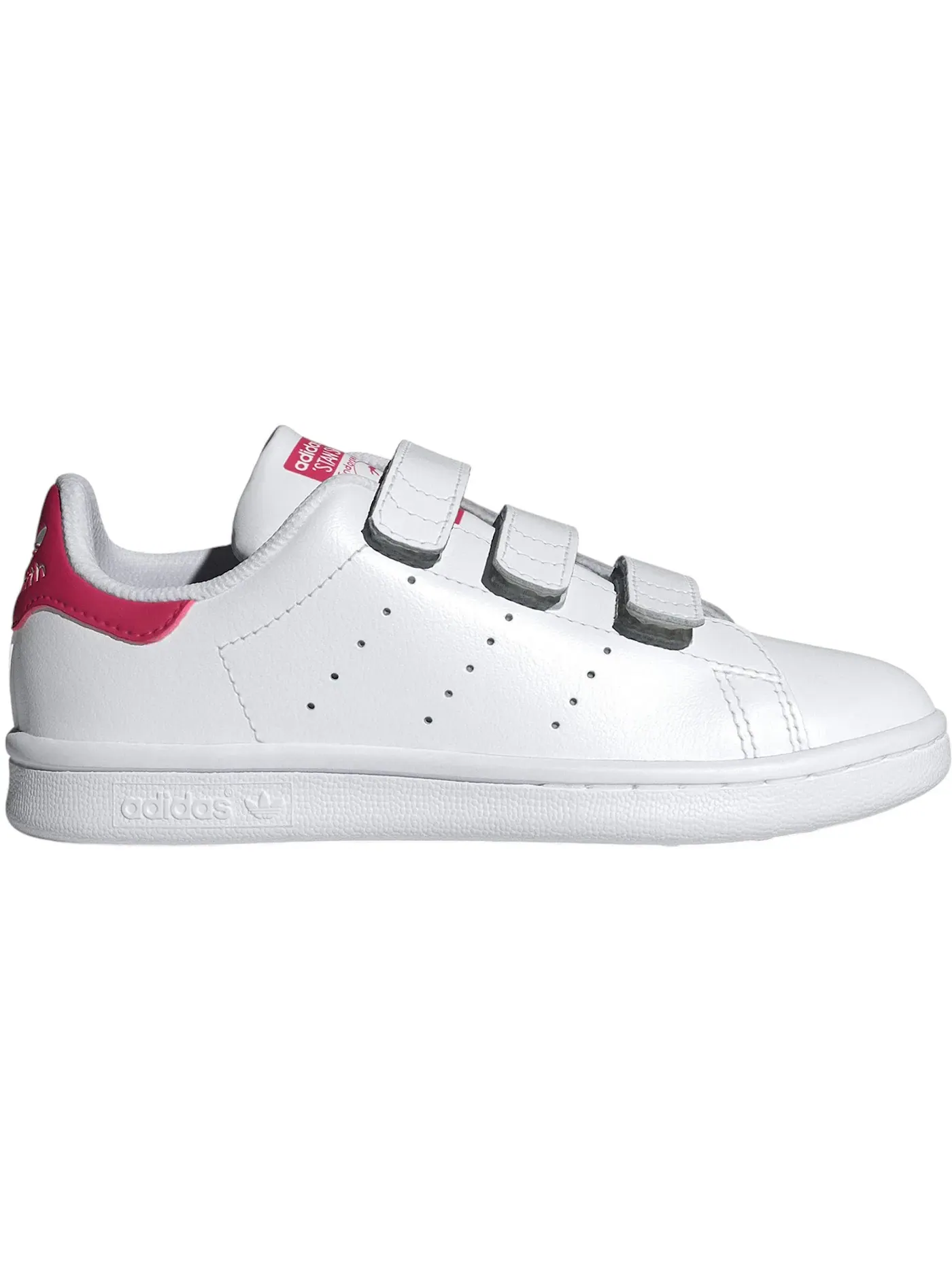Детские кроссовки с удобной застежкой Adidas Stan Smith Comfort Closure — изображение 1 из 1, белый/белый/розовый