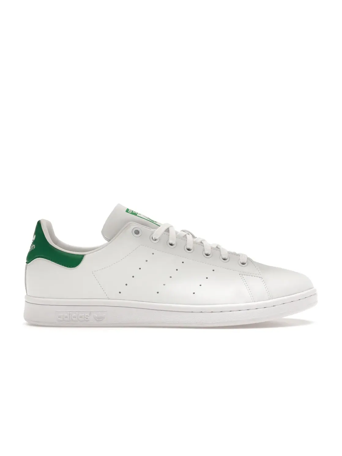 Мужские кроссовки с перфорированными полосками Adidas Stan Smith Forever — изображение 1 из 4, белый белый зеленый