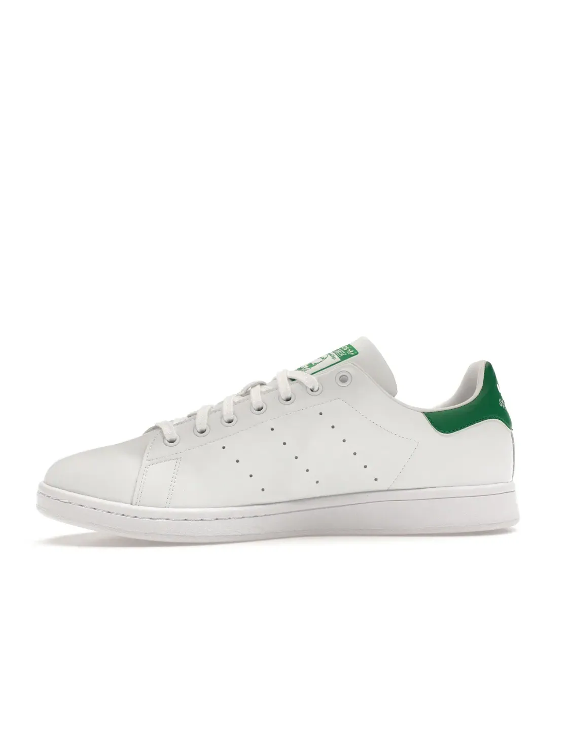Мужские кроссовки с перфорированными полосками Adidas Stan Smith Forever — изображение 3 из 4, белый белый зеленый