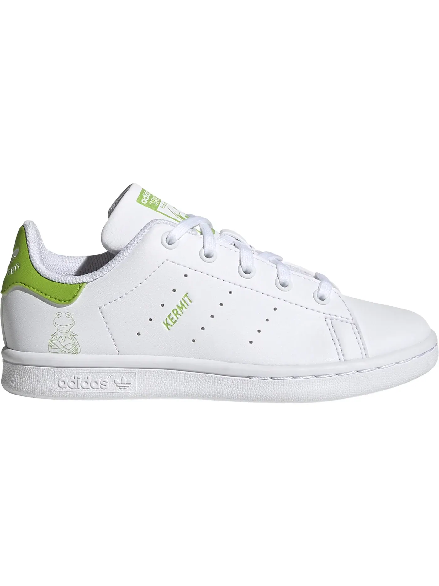 Детские кроссовки для мальчиков с принтом Adidas Stan Smith Kermit — изображение 1 из 1, белый//белый