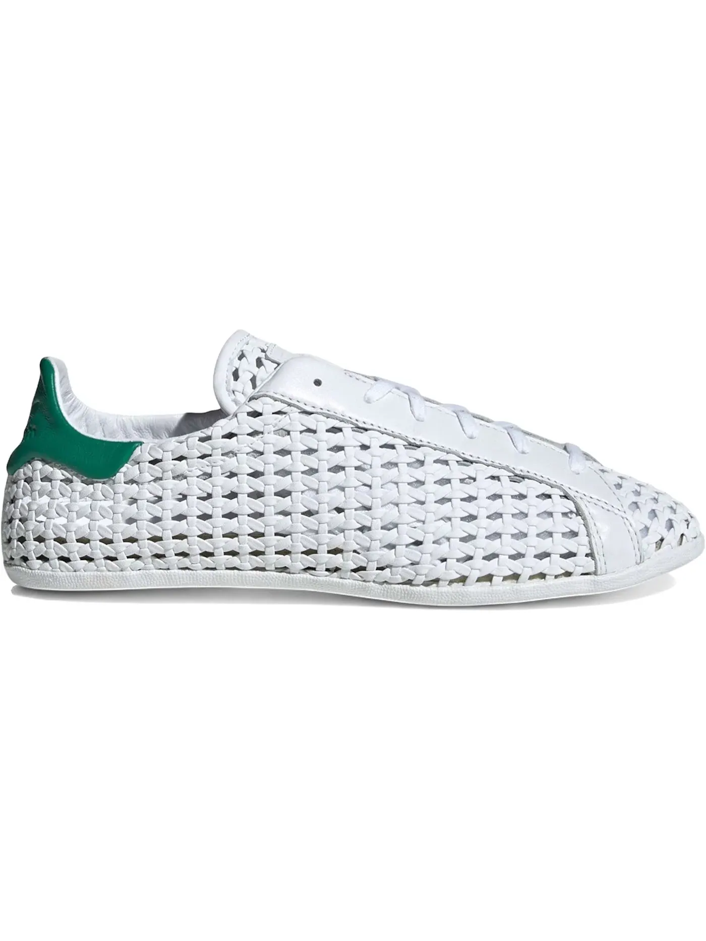 Женские кроссовки с плетеным верхом Stan Smith Lo Adidas — изображение 1 из 1, белый/зеленый