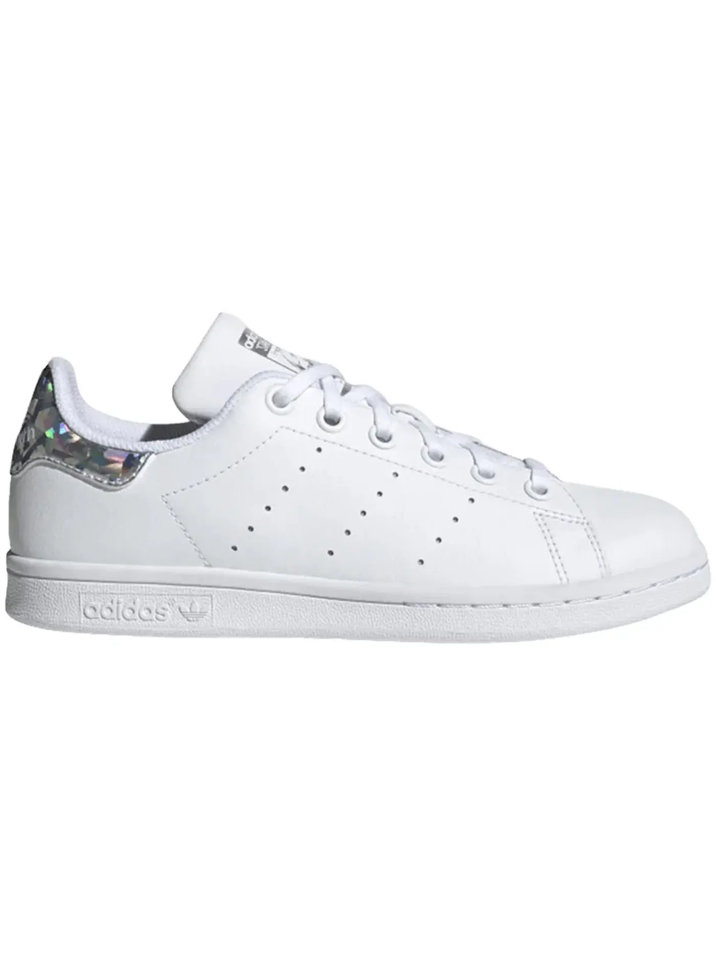 Детские кроссовки с блестящей пяткой Stan Smith Adidas — изображение 1 из 1, белый белый черный