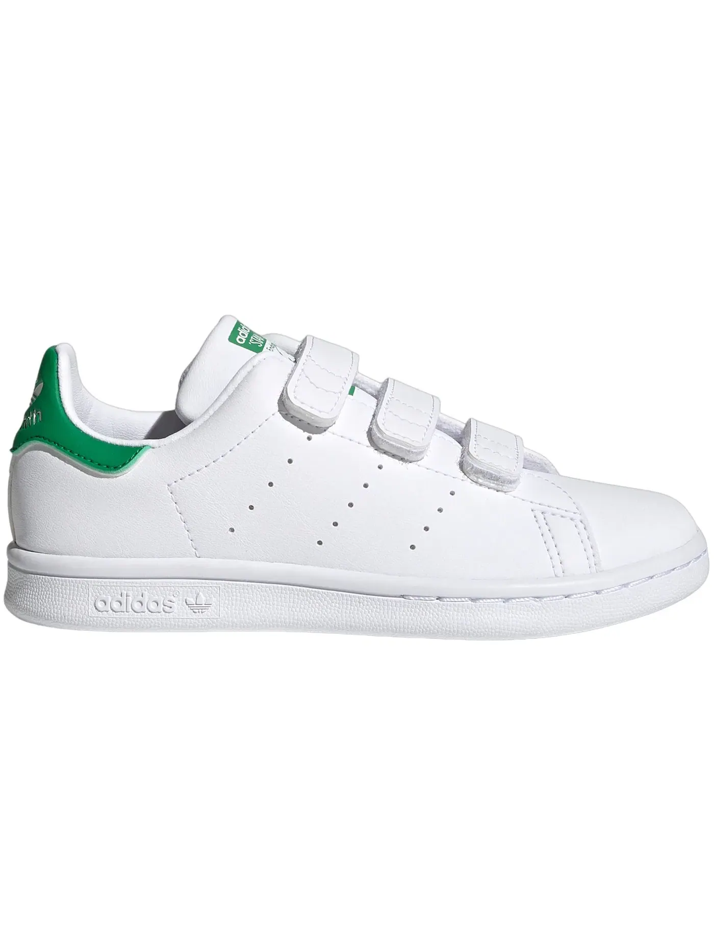 Детские кроссовки с ремешком Stan Smith Adidas — изображение 1 из 1, белый белый зеленый
