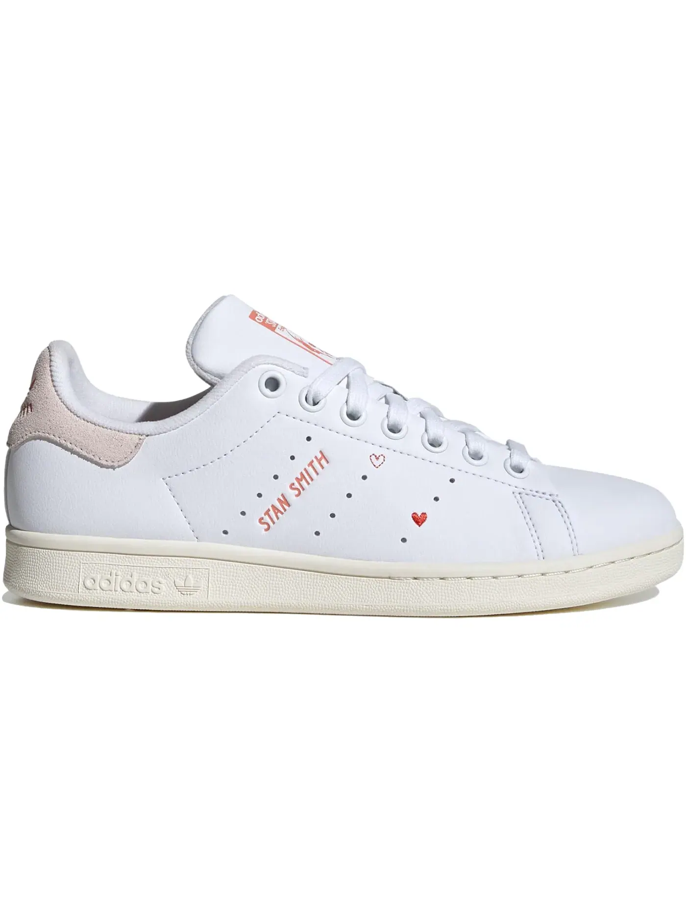 Женские кроссовки Lifestyle с принтом Adidas Stan Smith Adidas — изображение 1 из 1, белый//яркий красный