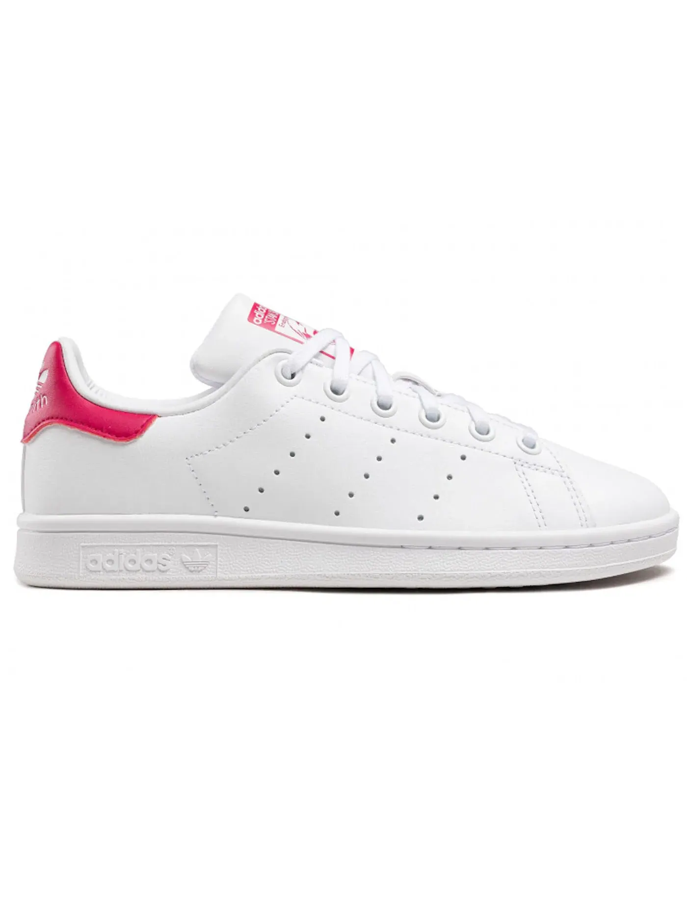 Детские кроссовки Lifestyle с перфорацией Adidas Stan Smith Adidas — изображение 1 из 1, белый/белый/розовый