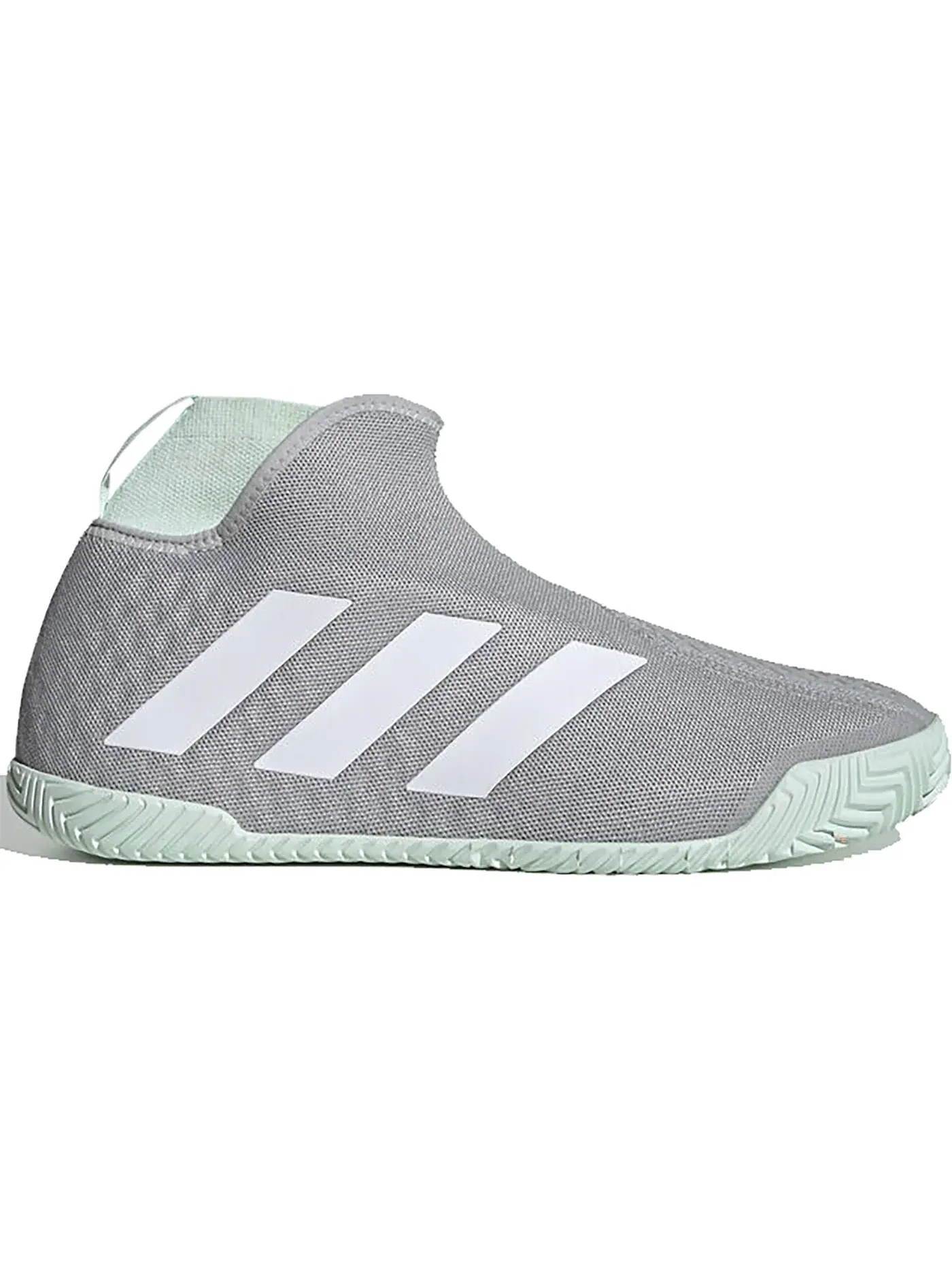 Мужские кроссовки для тенниса без шнурков Adidas Stycon — изображение 1 из 1, серый/белый/зеленый