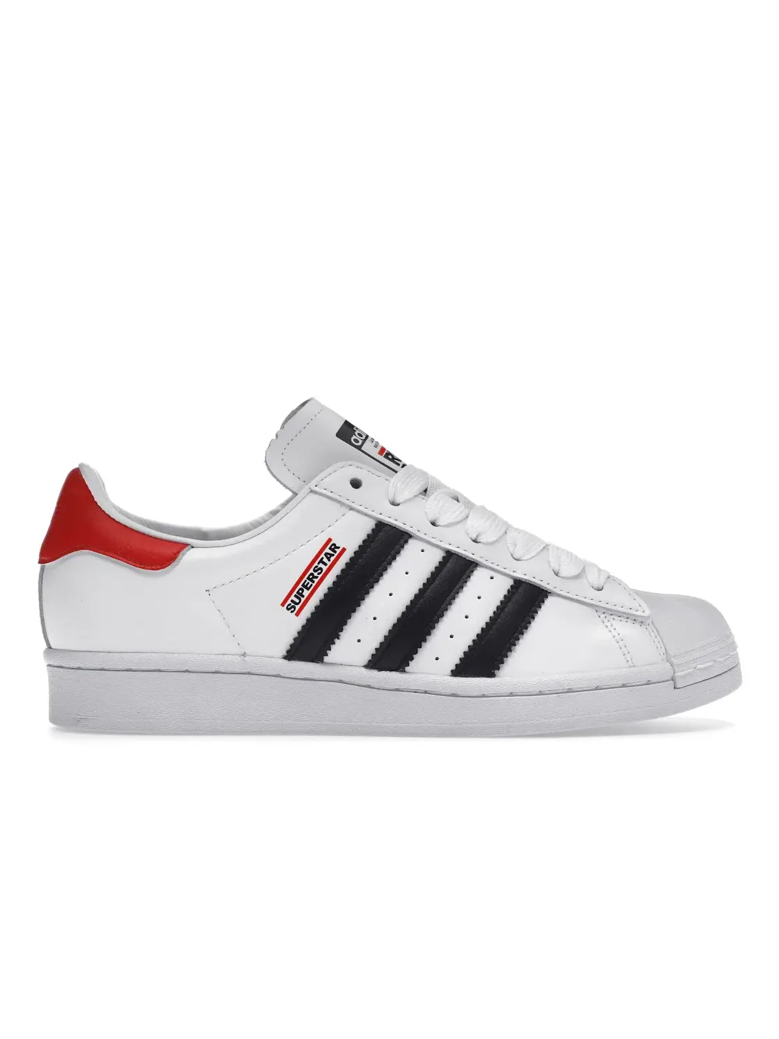 Мужские кроссовки с кожаным верхом Adidas Superstar 50 Run DMC — изображение 1 из 4, белый/черный/-красный