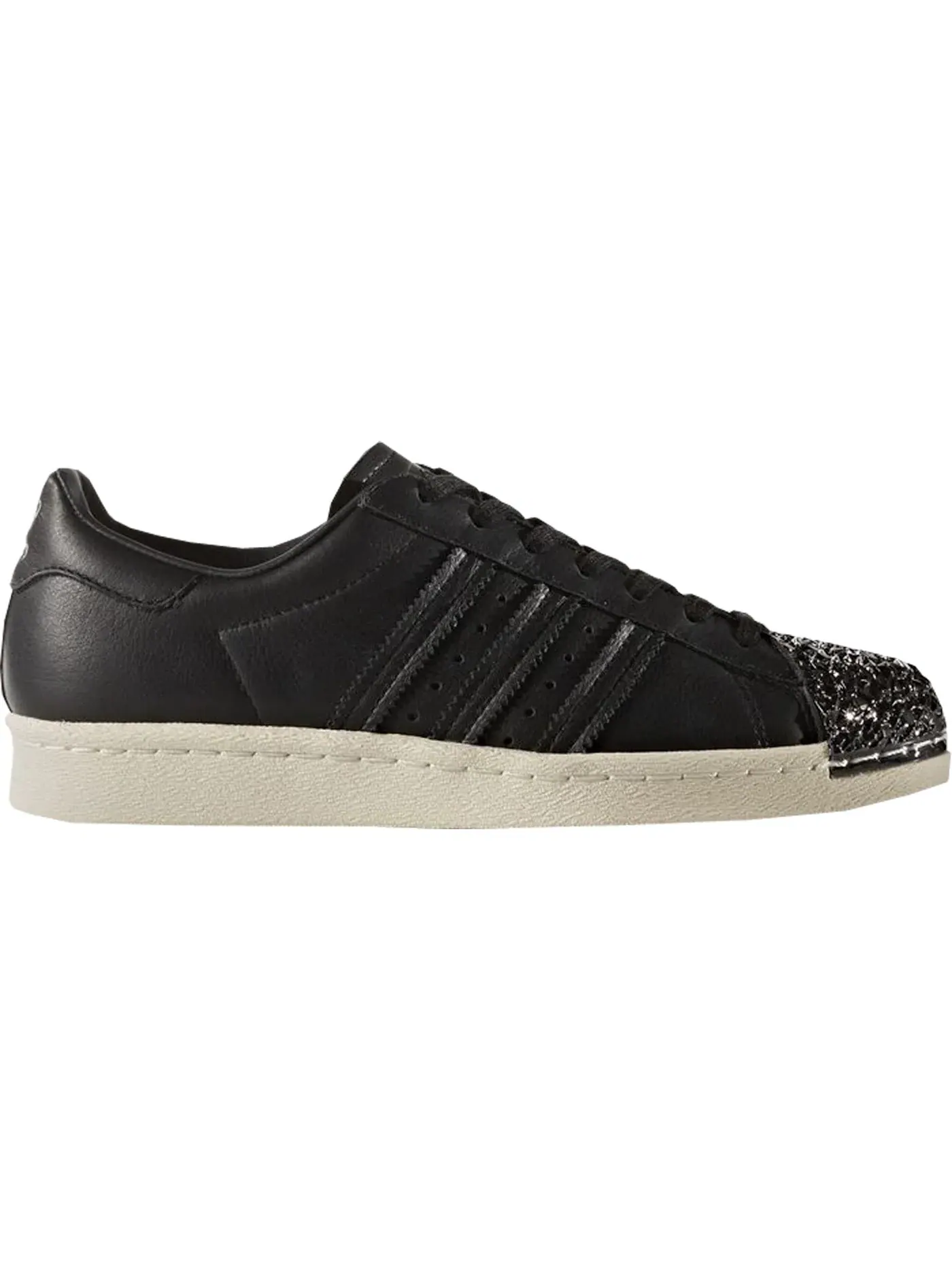 Женские кроссовки с металлическим носком Adidas Superstar 80s — изображение 1 из 1, черный/черный/белый