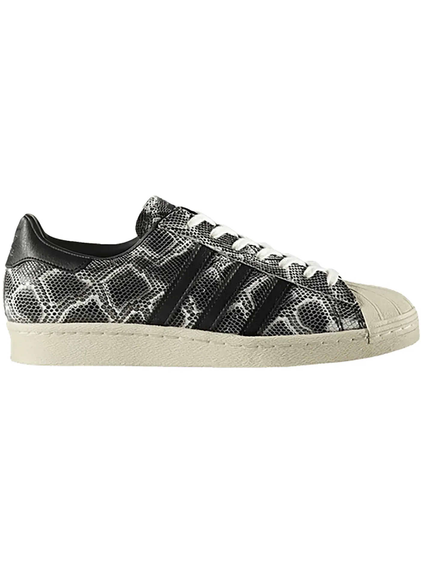 Мужские кроссовки с принтом змеиной кожи Adidas Superstar 80s — изображение 1 из 1, черный/черный/черный