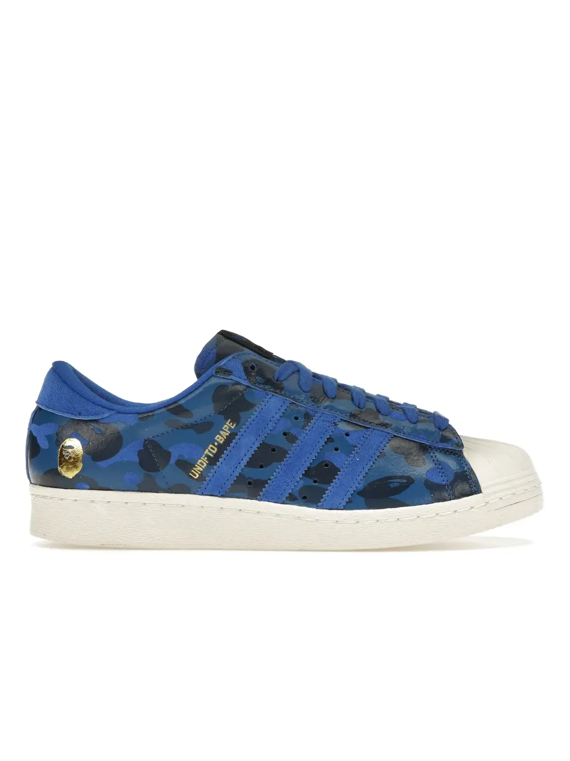 Мужские кроссовки Lifestyle Adidas Superstar 80s Undefeated Bape Blue Camo — изображение 1 из 4, синий/белый