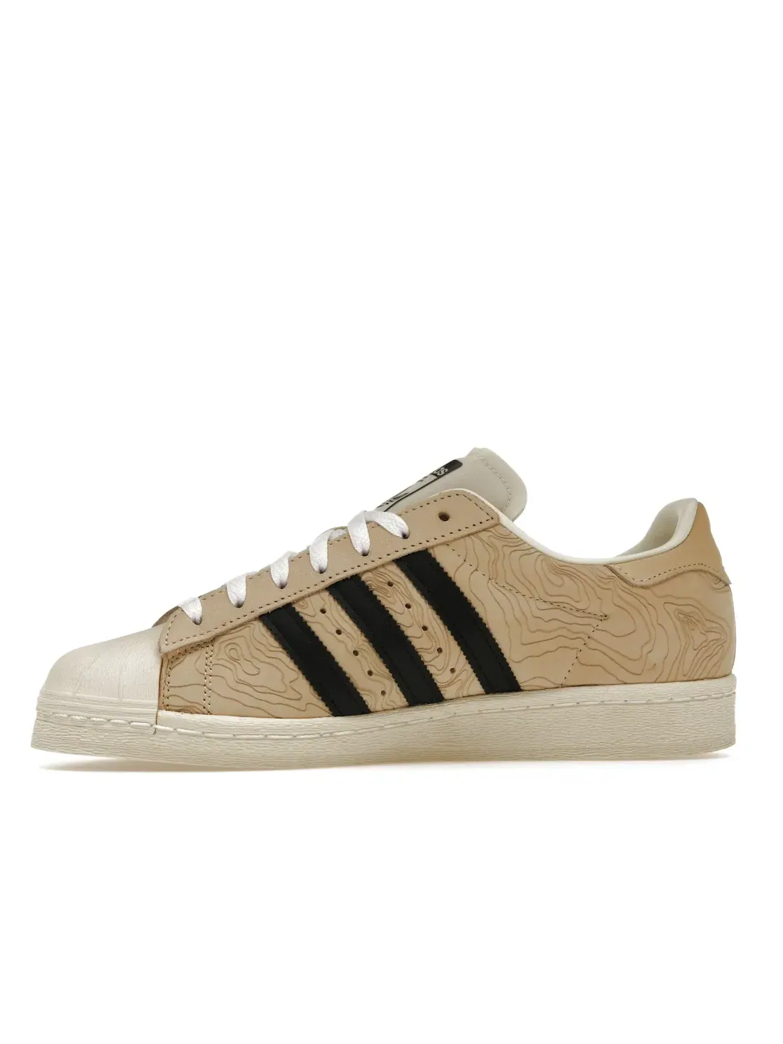 Мужские кроссовки lifestyle Adidas Superstar 82 Vachetta Topographic — изображение 3 из 4, черный/белый