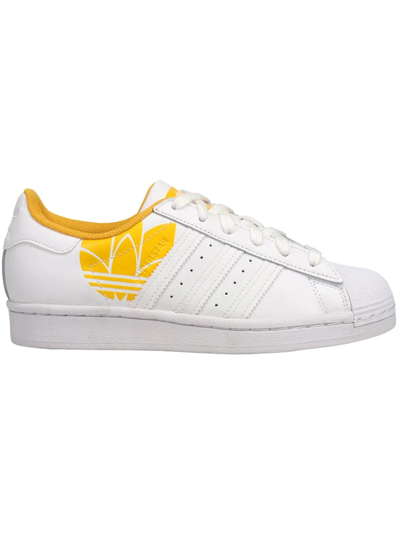 Мужские кроссовки Lifestyle с перфорированным носком Adidas Superstar — изображение 1 из 1, белый/белый/золотистый