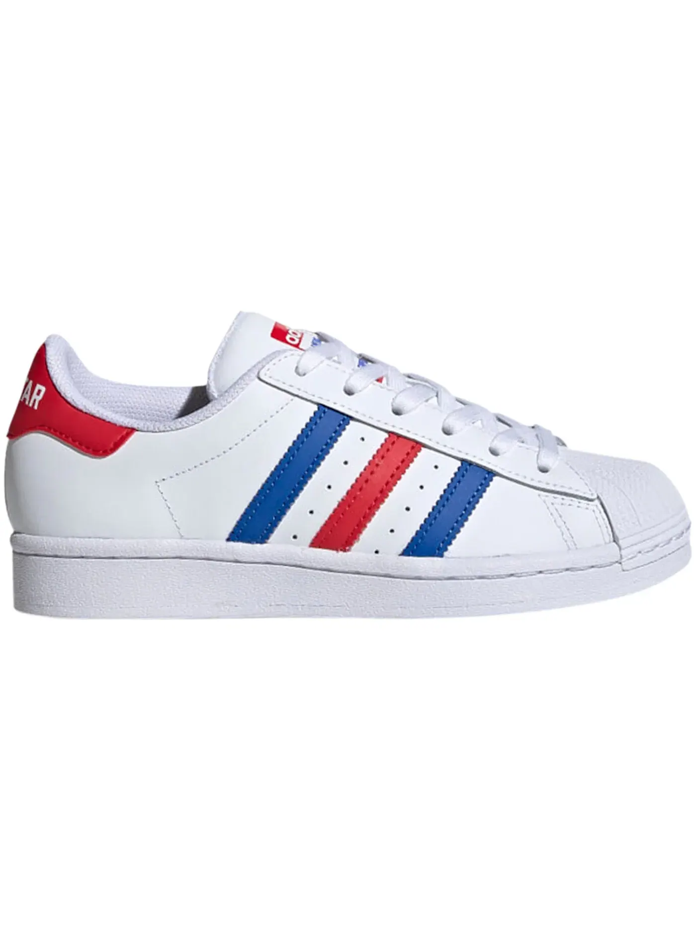 Детские кроссовки Lifestyle Adidas Superstar — изображение 1 из 1, белый/синий/красный