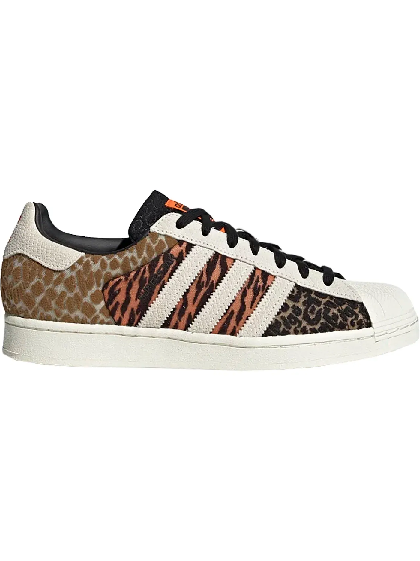 Мужские кроссовки с принтом Adidas Superstar Adidas — изображение 1 из 1, черный/белый/оранжевый