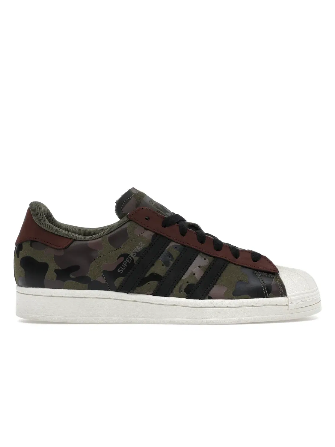 Мужские кроссовки повседневные Adidas Superstar — изображение 1 из 4, оливковый//красный