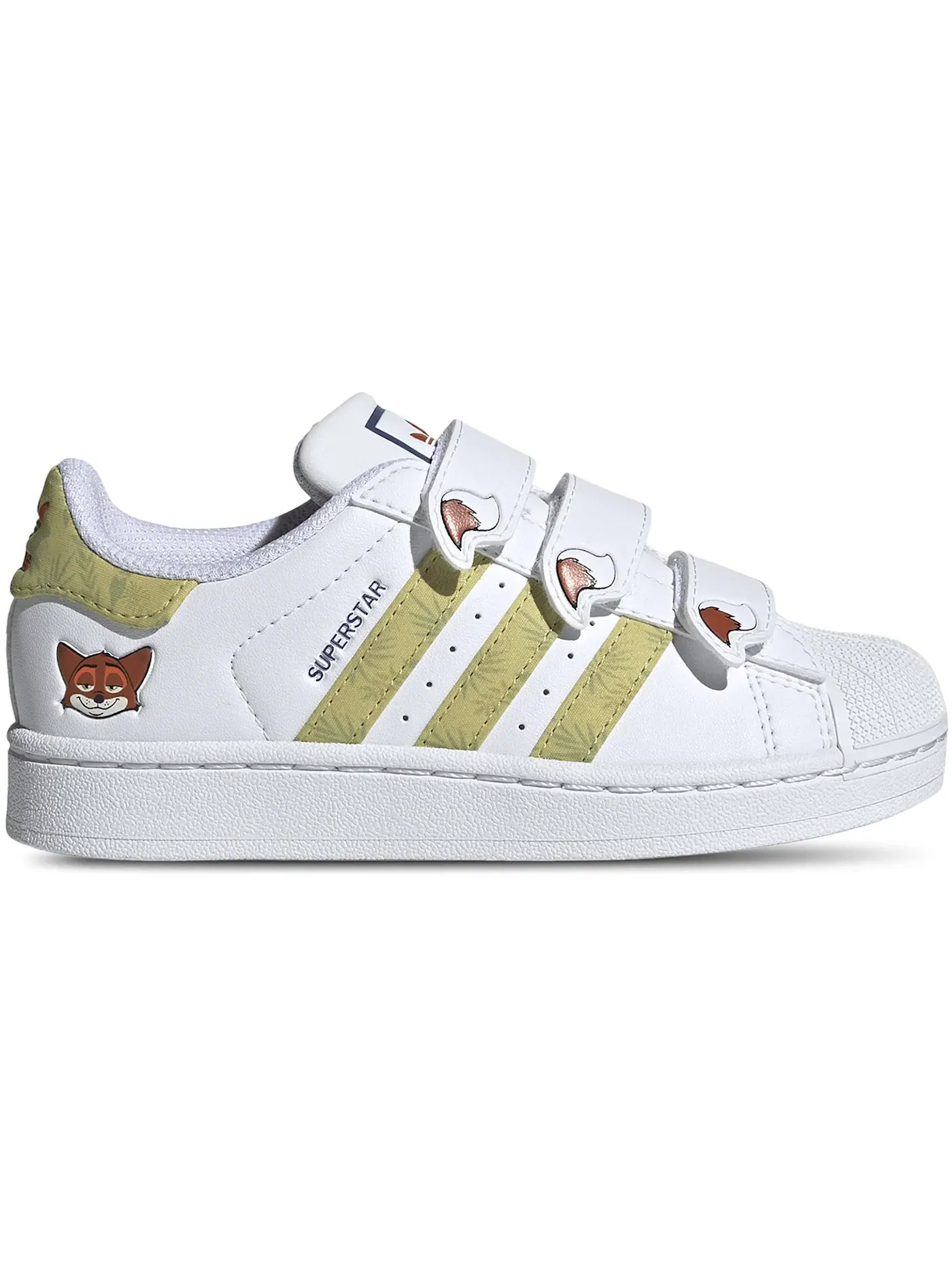 Детские кроссовки с принтом Adidas Superstar CF Zootopia Nick Wilde (PS) Adidas — изображение 1 из 1, белый/зеленый