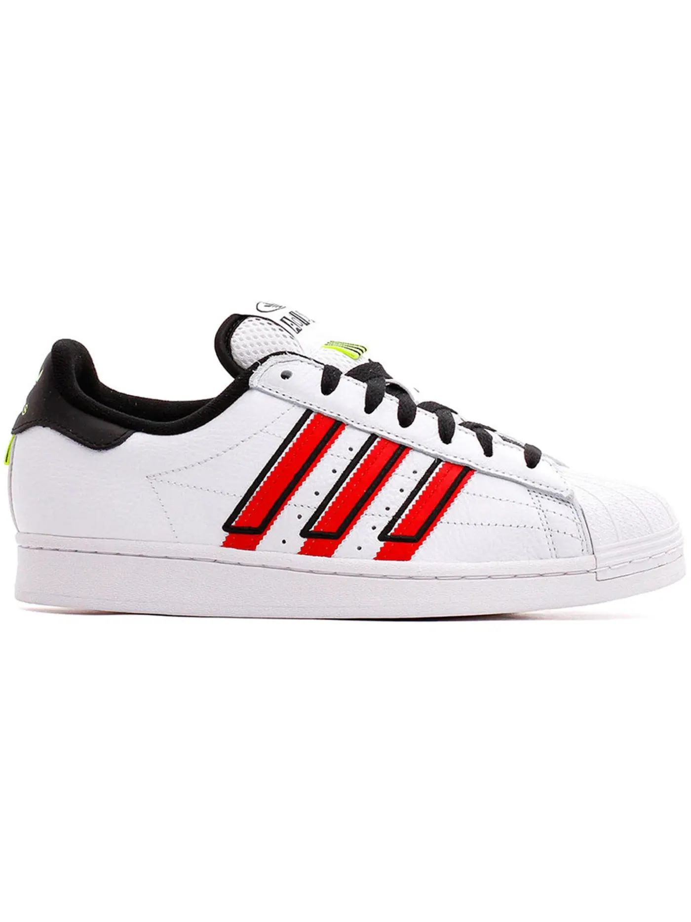 Мужские кроссовки с контрастными полосками Adidas Superstar — изображение 1 из 1, белый/красный/желтый