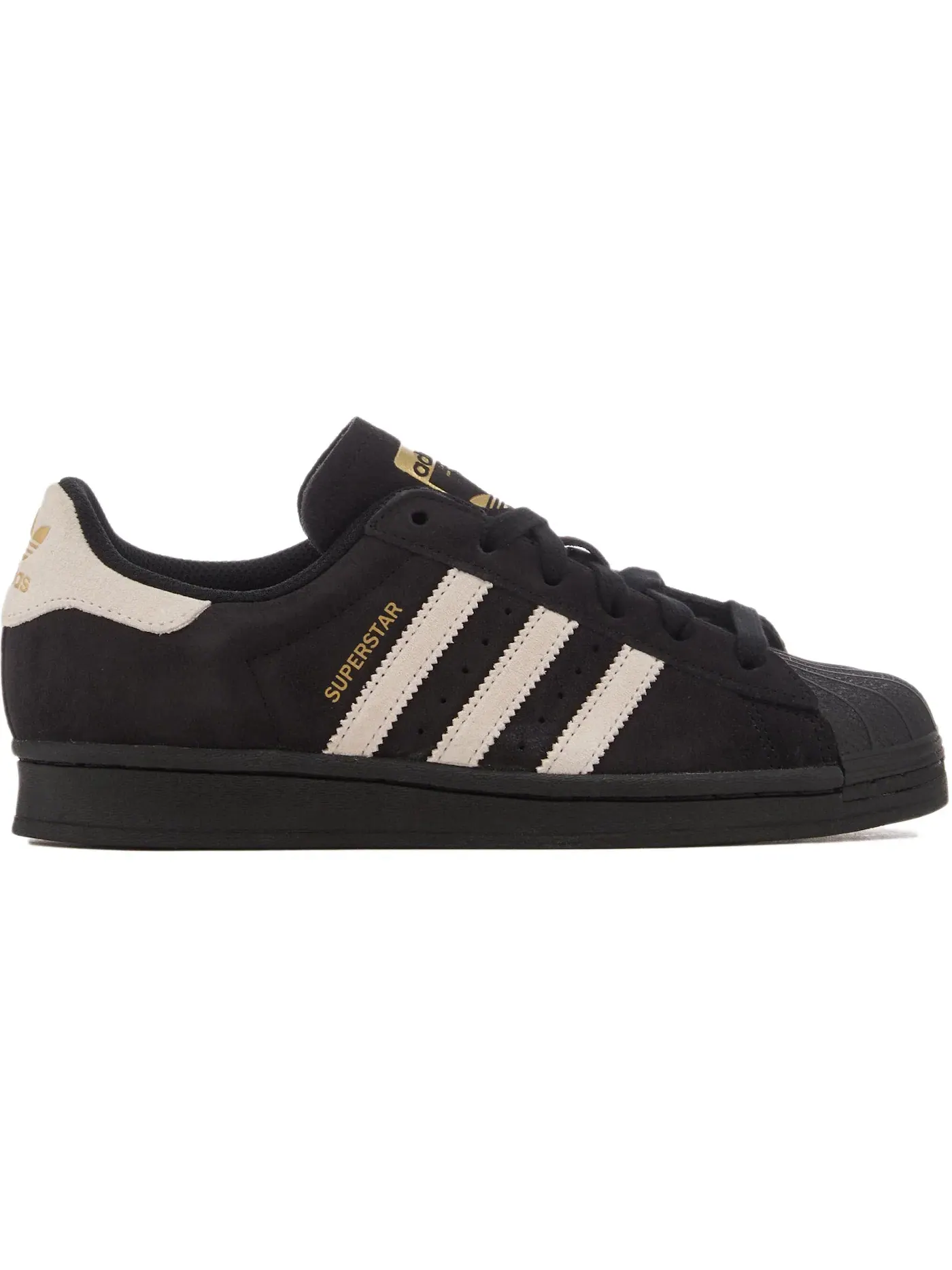 Женские кроссовки lifestyle с перфорированным мыском Adidas Superstar — изображение 1 из 1, черный белый золотистый