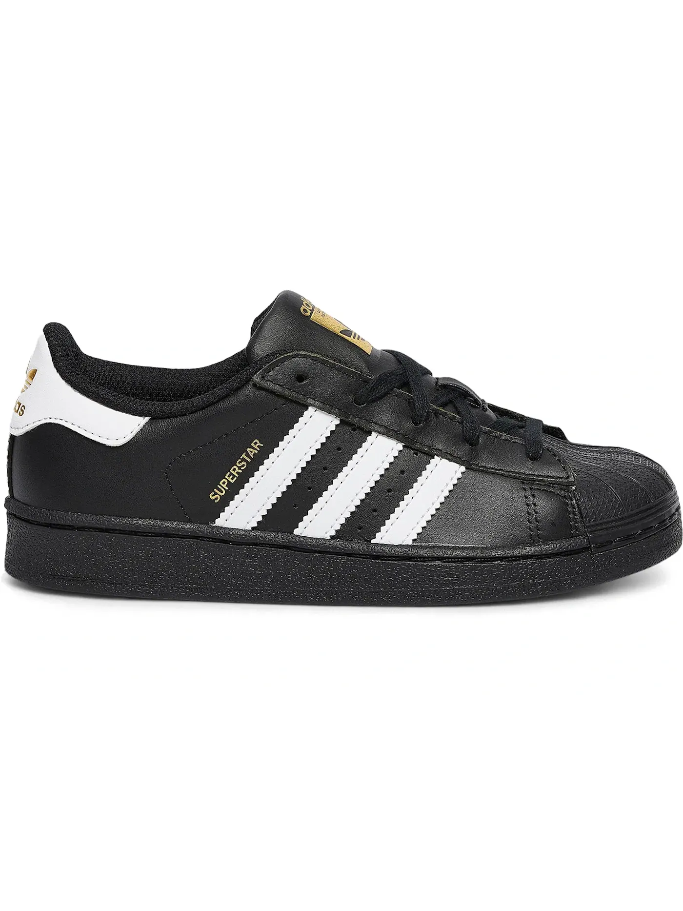 Детские кроссовки Lifestyle с ракушечным носком Adidas Superstar Foundation — изображение 1 из 1, черный/белый/черный