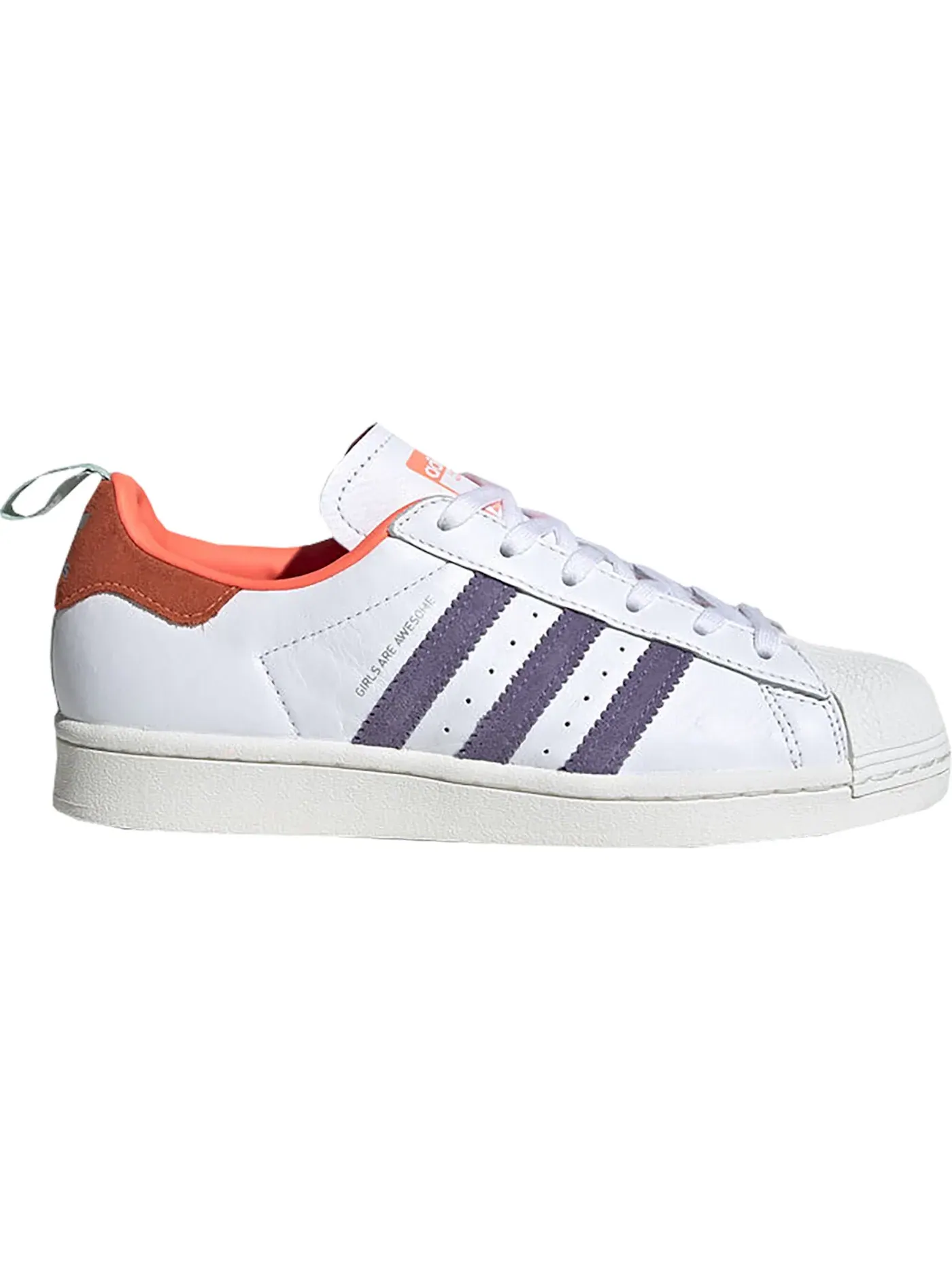 Детские кроссовки для девочек с принтом Adidas Superstar Adidas — изображение 1 из 1, белый розовый