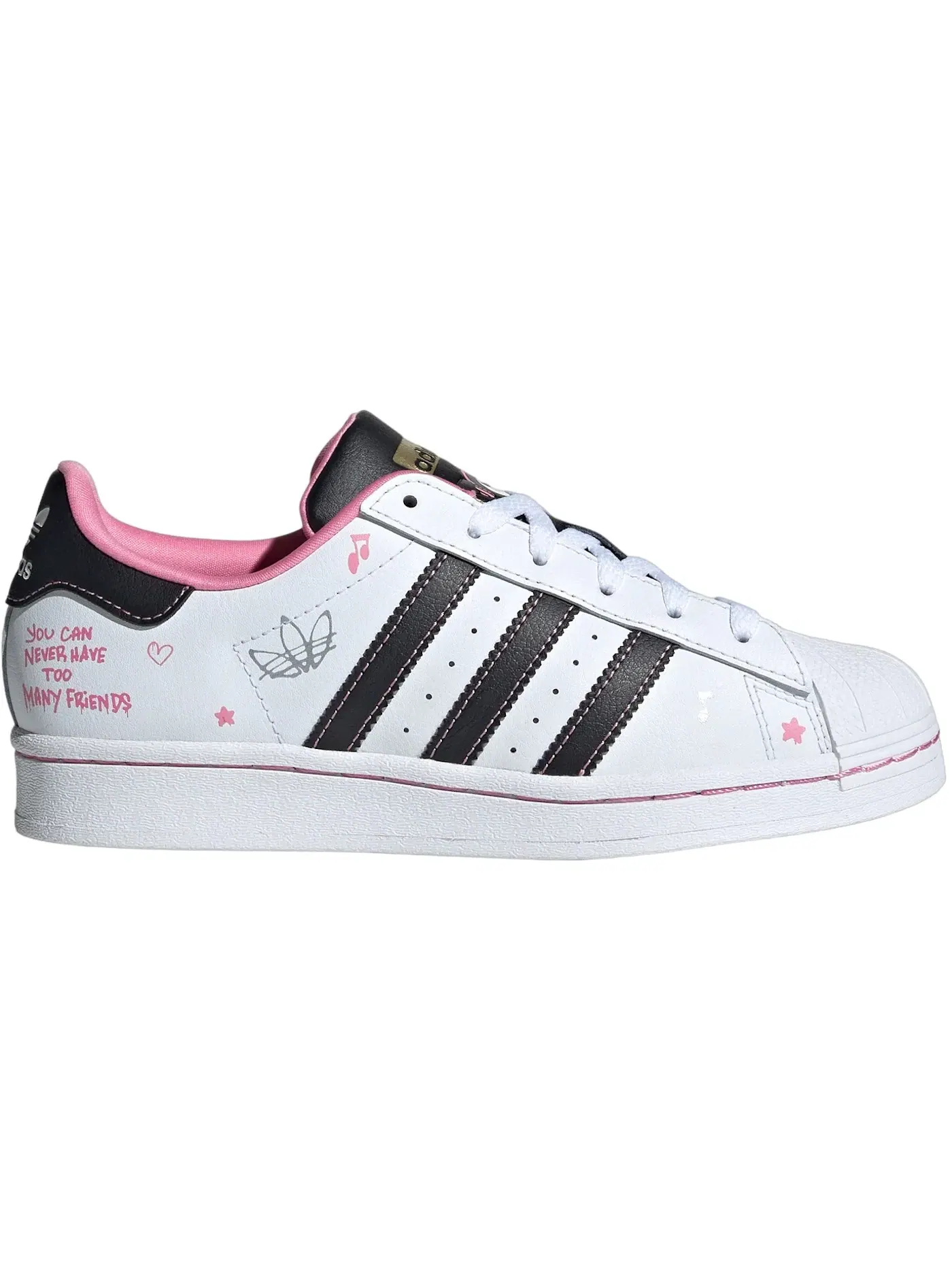 Детские кроссовки Lifestyle с принтом Hello Kitty Adidas Superstar — изображение 1 из 1, розовый/белый/черный