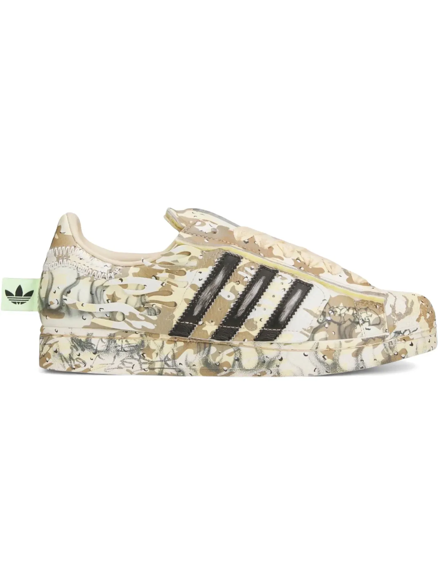 Мужские кроссовки Lifestyle с камуфляжным принтом Adidas Superstar — изображение 1 из 1, черный/песочный