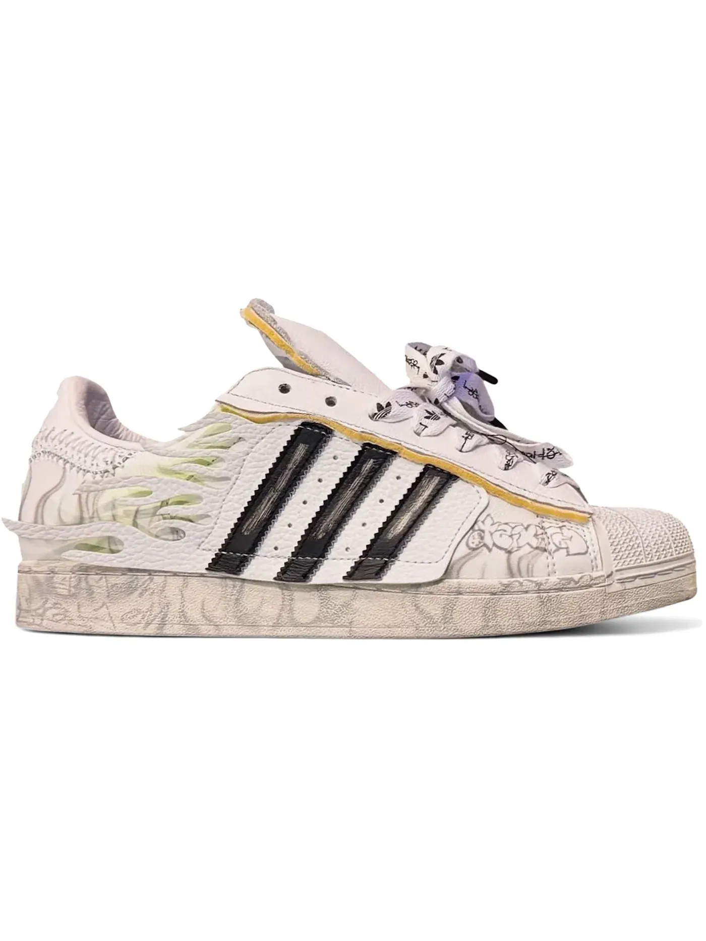 Мужские кроссовки Lifestyle Adidas Superstar — изображение 1 из 1, белый/черный/зеленый