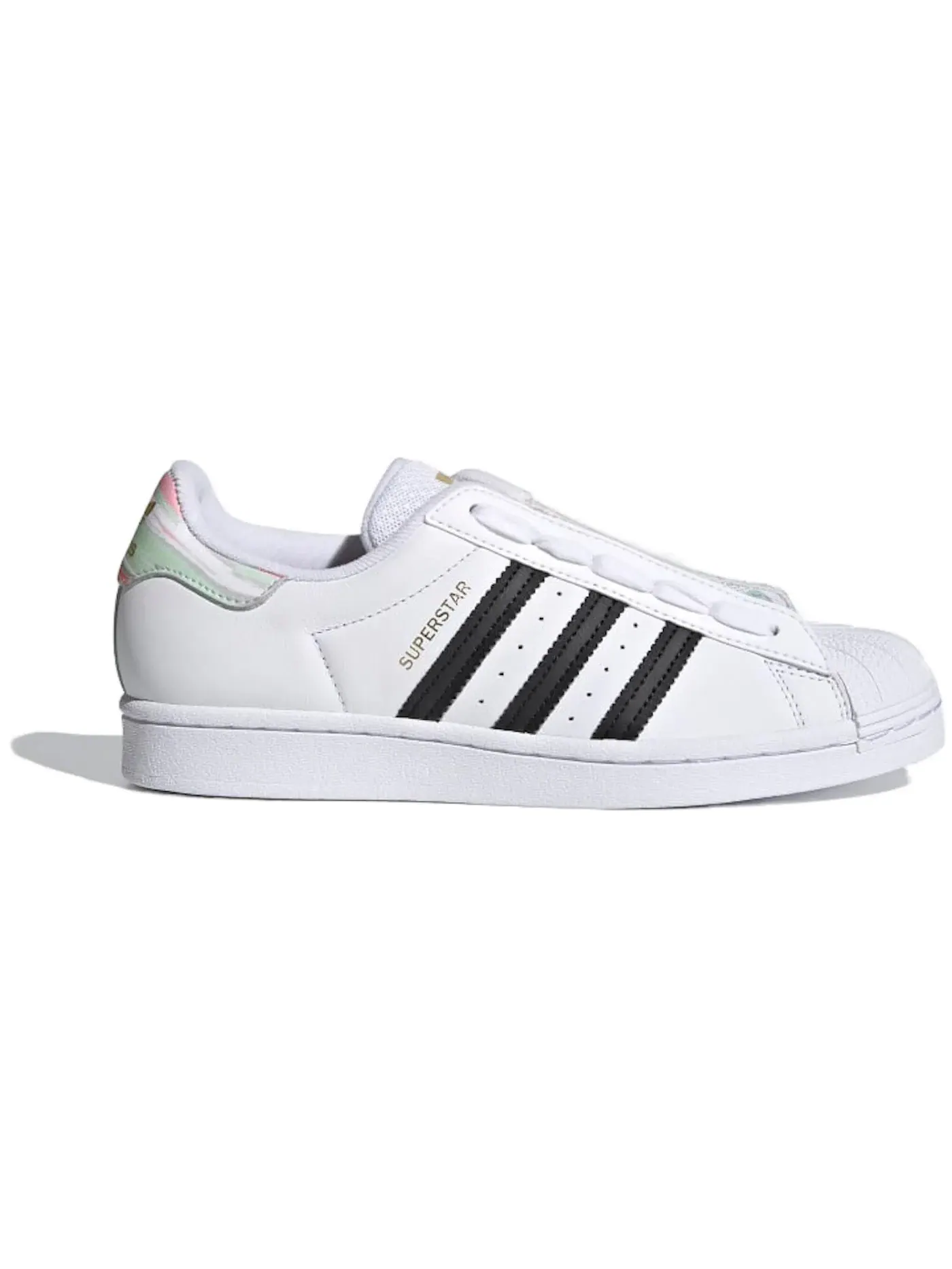 Женские кроссовки lifestyle с принтом Adidas Superstar Adidas — изображение 1 из 1, белый черный зеленый